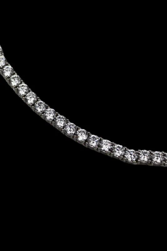 Can Classic Round Studded Necklace with Zircon Silver925