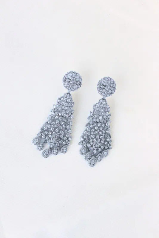 AlShanfara Chandelier Plant Studded Earring with Zircon Silver925